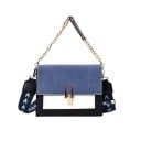 Γυναικεία τσάντα crossbody με καπάκι και χερούλι αλυσίδας Φαρδύς ιμάντας με σχέδιο Κλείσιμο σε χρυσό χρώμα PU δέρμα και πολυεστέρας 19 3