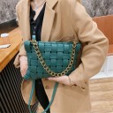 Γυναικεία τσάντα crossbody με πλέκτο σχέδιο 27 x 20 x 4 cm Από τεχνητό PU δέρμα Μαζικός αλυσίδας σε χρυσό χρώμα Μακρύ λουρί στον ώμο 9