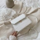 Γυναικεία τσάντα crossbody με σχέδιο κροκόδειλου και λοξό καπάκι Επάνω λαβή και ιμάντας με αγκράφα από PU δέρμα 21 x 17 x 8 cm 1