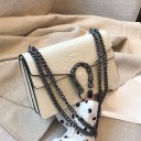 Γυναικεία τσάντα crossbody με σχέδιο φιδιού και διακοσμητική αγκράφα Σκούρος μεταλλικός ιμάντας Καπάκι Τεχνητό δέρμα 25 x 16 x 9 cm 1