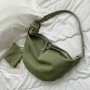 Γυναικεία τσάντα crossbody στον ώμο σε σχήμα ημισελήνου Κλείσιμο με φερμουάρ Μικρή θήκη στη συσκευασία Ζώνη με μεταλλικά κλιπ 5