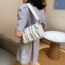 Γυναικεία τσάντα ώμου με ραμμένη επιφάνεια 25 x 15 x 7 cm Από τεχνητό PU δέρμα Φαρδιά ζώνη και μακριά ζώνη crossbody Χρυσή αλυσίδα 5