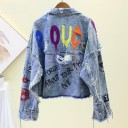 Γυναικεία τζιν μπουφάν διακοσμημένη A1893 1