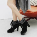 Γυναικείες χειμερινές μπότες με γούνα και τακούνι J837 4