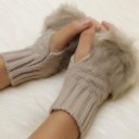 Γυναικείες χωρίς δάχτυλα μάλλινες γάντια J1691 1