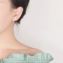 Γυναικείες σκουλαρίκια πέρλες γάτα στο φεγγάρι 2