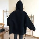 Γυναικείο ανοιξιάτικο oversize μπουφάν με κουκούλα Καρό επένδυση στην κουκούλα Κλείσιμο με φερμουάρ Μεγάλες τσέπες με καπάκι Πολυεστέρας 5