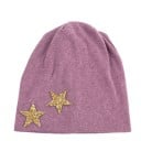 Γυναικείο βαμβακερό καπέλο σε στυλ beanie διακοσμημένο με δύο λαμπερούς αστερίες στο άκρο Ελεύθερη ρέουσα γραμμή Περιφέρεια κεφαλής 54 έως 59 εκ. 5