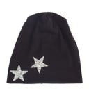 Γυναικείο βαμβακερό καπέλο σε στυλ beanie διακοσμημένο με δύο λαμπερούς αστερίες στο άκρο Ελεύθερη ρέουσα γραμμή Περιφέρεια κεφαλής 54 έως 59 εκ. 10