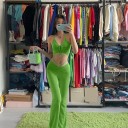 Γυναικείο crop top και παντελόνι B891 2