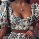Γυναικείο crop top και φούστα B1097 1
