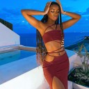 Γυναικείο crop top και φούστα B1106 6