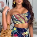 Γυναικείο crop top και φούστα B1132 1