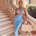 Γυναικείο crop top και φούστα B1275 1