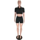 Γυναικείο crop top και σορτς B1125 1