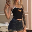 Γυναικείο crop top με εκτύπωση πεταλούδας 2
