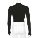 Γυναικείο crop top με μακριά μανίκια P2111 2