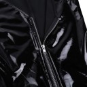 Γυναικείο δερμάτινο κορμάκι με φερμουάρ B789 5