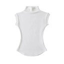 Γυναικείο εφαρμοστό μπλουζάκι με ψηλό γιακά χωρίς μανίκια Κομψό τοπ με ψηλό γιακά Εφαρμοστή γραμμή Μοντέρνα μπλούζα για δουλειά και βραδινές 2