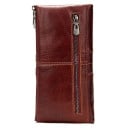 Γυναικείο μακρύ πορτοφόλι από γνήσιο δέρμα 19,2 x 10 x 2 cm Κλείσιμο με κουμπί Τσέπες με φερμουάρ Θήκες για κάρτες Διαφανές παράθυρο 8
