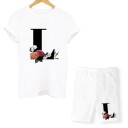 Γυναικείο μπλουζάκι και σορτς με γράμμα 4