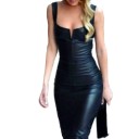 Γυναικείο φόρεμα από τεχνητό δέρμα 1