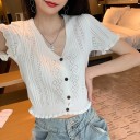 Γυναικείο πλεκτό crop top A2333 1