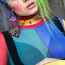 Γυναικείο πολύχρωμο crop top A885 3