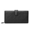 Γυναικείο πορτοφόλι από γνήσιο δέρμα με πλεγμένο σχέδιο Κλείσιμο με δερμάτινη θηλιά και θήκη με φερμουάρ Κομψό αξεσουάρ 3