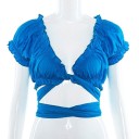 Γυναικείο ραφτό crop top με δέσιμο 2