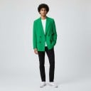 Γυναικείο σακάκι διπλό Μη κολλητό oversized κόψιμο Ακίδες και τσέπες με καπάκι Επένδυση Πολυεστέρας Κομψό σακάκι για τη δουλειά 9