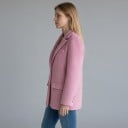 Γυναικείο σακάκι με χνουδωτή επιφάνεια Κούμπωμα με 4 κουμπιά Ακίδες κολάρο Χαλαρή γραμμή Πολυεστέρας Για το γραφείο και τον χειμώνα 14