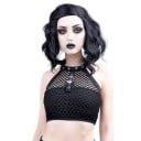 Γυναικείο τρυπητό crop top μαύρο 1