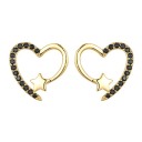 Γυναικείοι σκουλαρίκια καρδιά με ζιργκόν 2