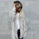 Γυναικείος χνουδωτός cardigan με κουκούλα 3