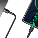 Gyorstöltő kettős USB-C kábel 2m 60W PD fonott adatkábel 5A QC 3.0 20V 480Mbps gyorstöltés széles kompatibilitás 5