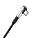 Gyorstöltő USB A - USB C kábel 50 cm 6A dupla 90°-os könyökkel C típusú rövid adatkábel adatátviteli töltés 4