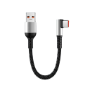 Gyorstöltő USB A - USB C kábel 50 cm-es 6A adatkábel 90°-os könyökkel C típusú rövid kábel adatátvitelhez telefontöltő külső akkumulátor 1
