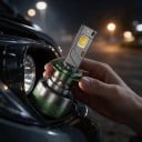 H7 LED Bulbs for Headlights with Bluetooth Control via App, 3000–8000 K, CSP Chips, Aluminium, Fan, Green-Grey, for Car 12/24 V 2