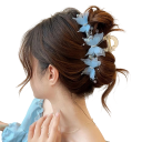 Haarclip 15,5 cm Zarte Feenklammer mit Schmetterlingen und Perlen Eleganter dekorativer Haarclip für festliche Frisuren Hochzeit 2