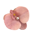 Haarklammer Phalaenopsis mit Perle Blumenorchidee Schmetterling Schleife Eleganter Haarschmuck Stylingklammer Stoff 5