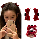 Haarstrikken 2 stuks Clips 5 cm x 3,5 cm Elegante haaraccessoire Kleine strikken op clips Schattig haarornament Stijlvol kapsel 2
