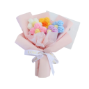 Háčkovaná kytice květin v dárkovém balení mléčná bavlna dekorativní ruční výroba pro dárek a bytovou dekoraci 4