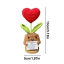 Hæklet dekorativ blomst formet som et hjerte 13x5 cm Rød håndlavet positiv energifanger Valentinsdagsdekoration Kærlighedsgave 2