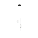 Hængende LED-lysekrone med 2 rør og 2 kuglepærer Minimalistisk belysning Justerbar længde 200 cm Varmt hvidt lys 3000K 90-260V 1