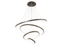 Hængende LED-lysekrone med 4 ringe Moderne designlampe 100W Varmt hvidt lys 249-2000 lm Justerbar komposition Belysning 20-30 m² 90-260V 2