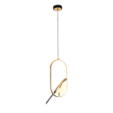 Hængende LED-lysekrone med oval siddepind og dekorativ fugl Moderne designlampe 17×35 cm Koldhvidt lys 6000K 31W 90-260V Justerbar pendel 150 cm 2