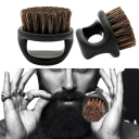 Hair and Beard Brush 6 x 6 x 6.5 cm Hand Brush with Dark Bristles Professional Barber Brush for Hair and Beard Grooming 2