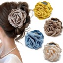 Hair Clip 9 x 9 cm Floral Decorative Hair Clip with Textile Flower Plastic Hair Fastener Women's Hair Accessory 5