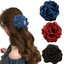 Hair Clip 9 x 9 cm Floral Decorative Hair Clip with Textile Flower Plastic Hair Fastener Women's Hair Accessory 6